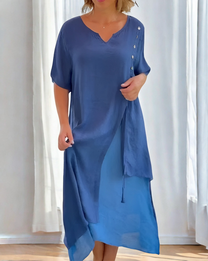 Bonnie - Elegantes und weites Kleid mit Knöpfen für Damen