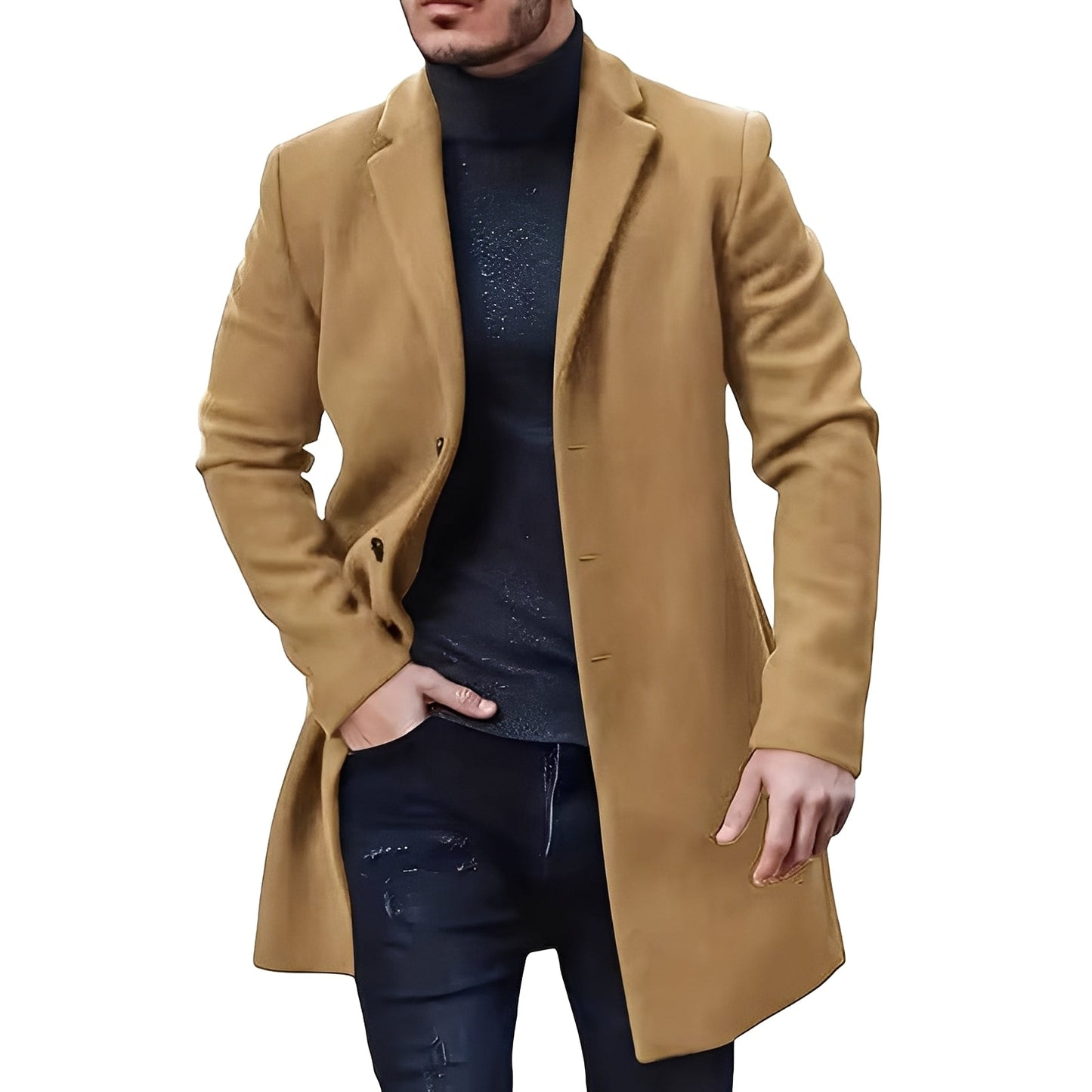 Denis - Stilvolle, tweedartige Jacke mittlerer Länge für Herren