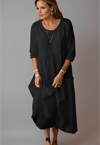 Hazel - Lässiges und weites Kleid mit 3/4-Ärmeln für Damen