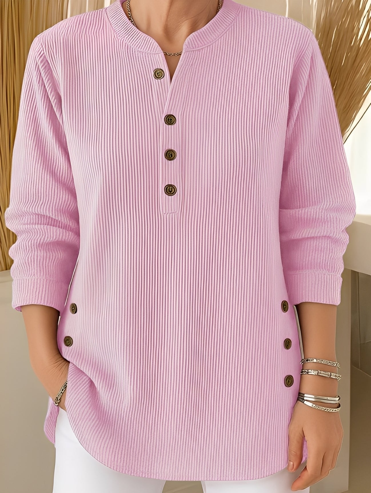 Jocelyn - Komfortabler Damen-Strickpullover mit Knöpfen
