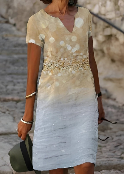 Kristina - Elegantes geblümtes Kleid mit kurzen Ärmeln für Damen