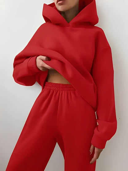 Adelia – Einfarbiges Hoodie-Set