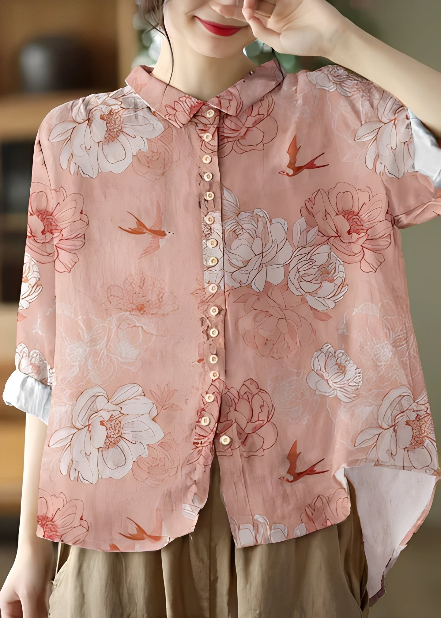 Tianna - Klassische Bluse mit langen Ärmeln für Damen