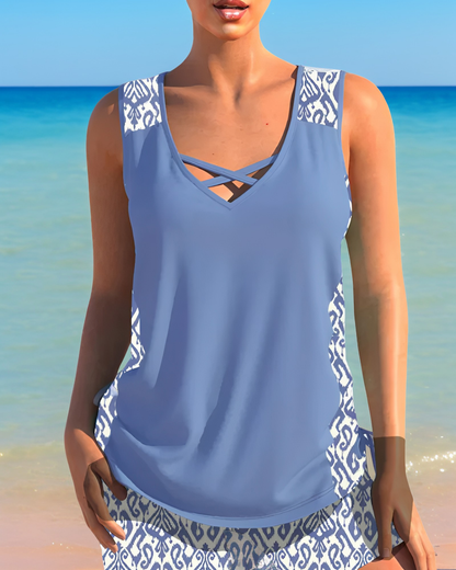 Jesse - Eleganter zweiteiliger Tankini mit Print für Damen