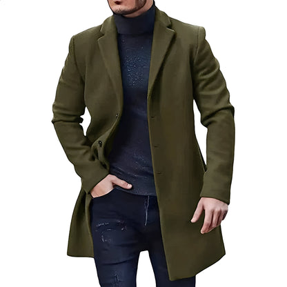 Denis - Stilvolle, tweedartige Jacke mittlerer Länge für Herren