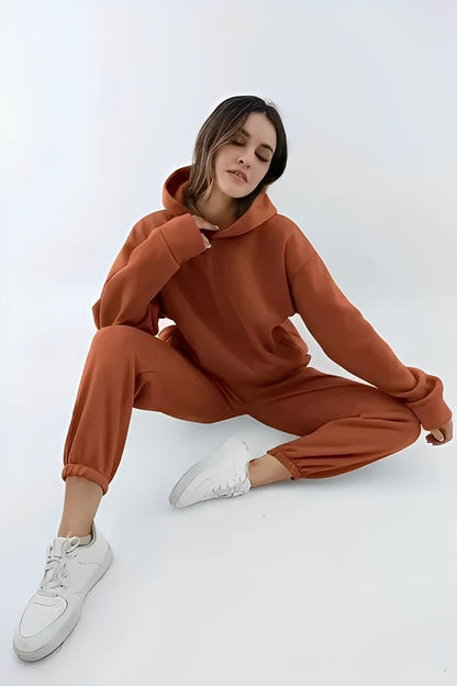 Adelia – Einfarbiges Hoodie-Set