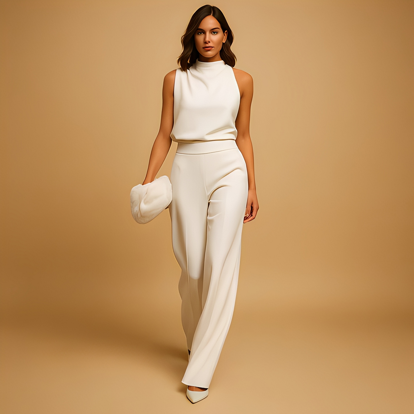 Almerra - Damen-Jumpsuit ohne Ärmel im weiten Stil