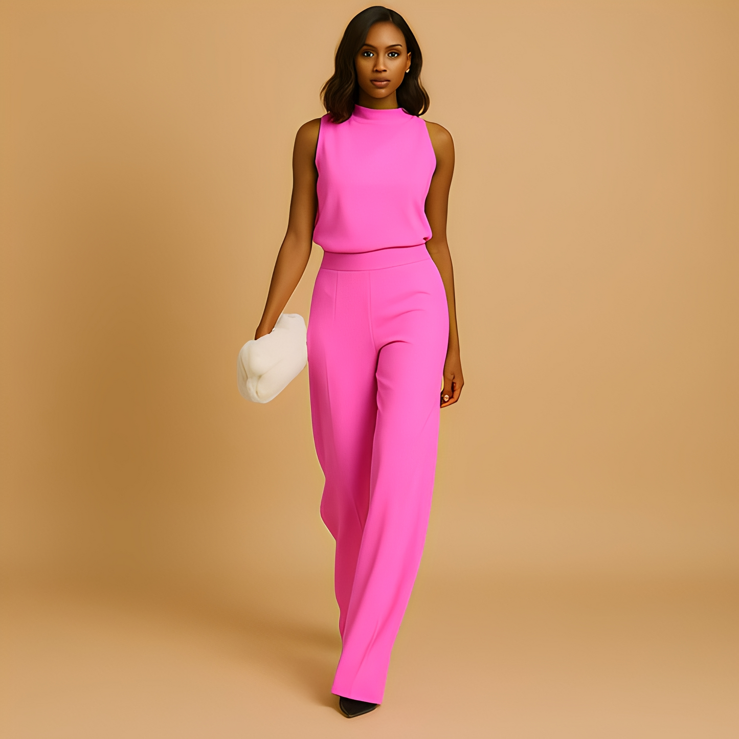 Almerra - Damen-Jumpsuit ohne Ärmel im weiten Stil