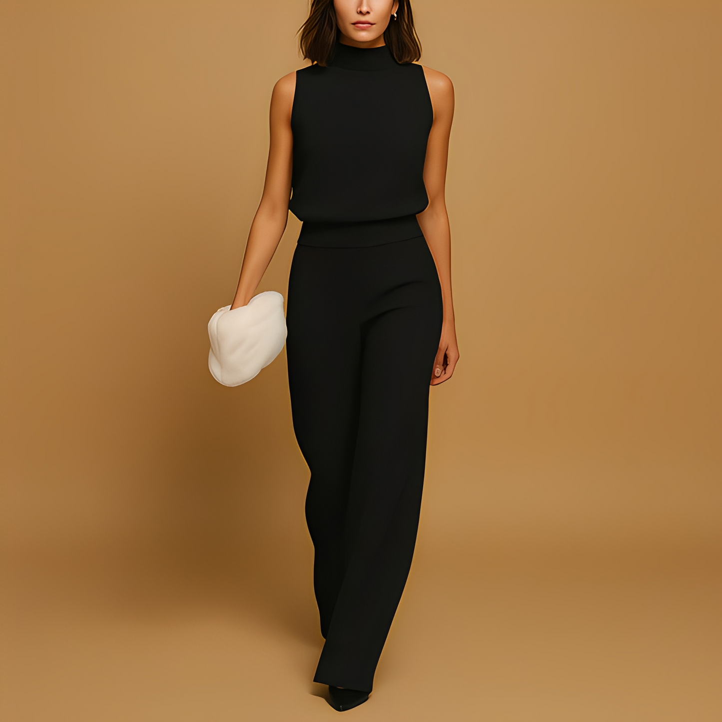 Almerra - Damen-Jumpsuit ohne Ärmel im weiten Stil