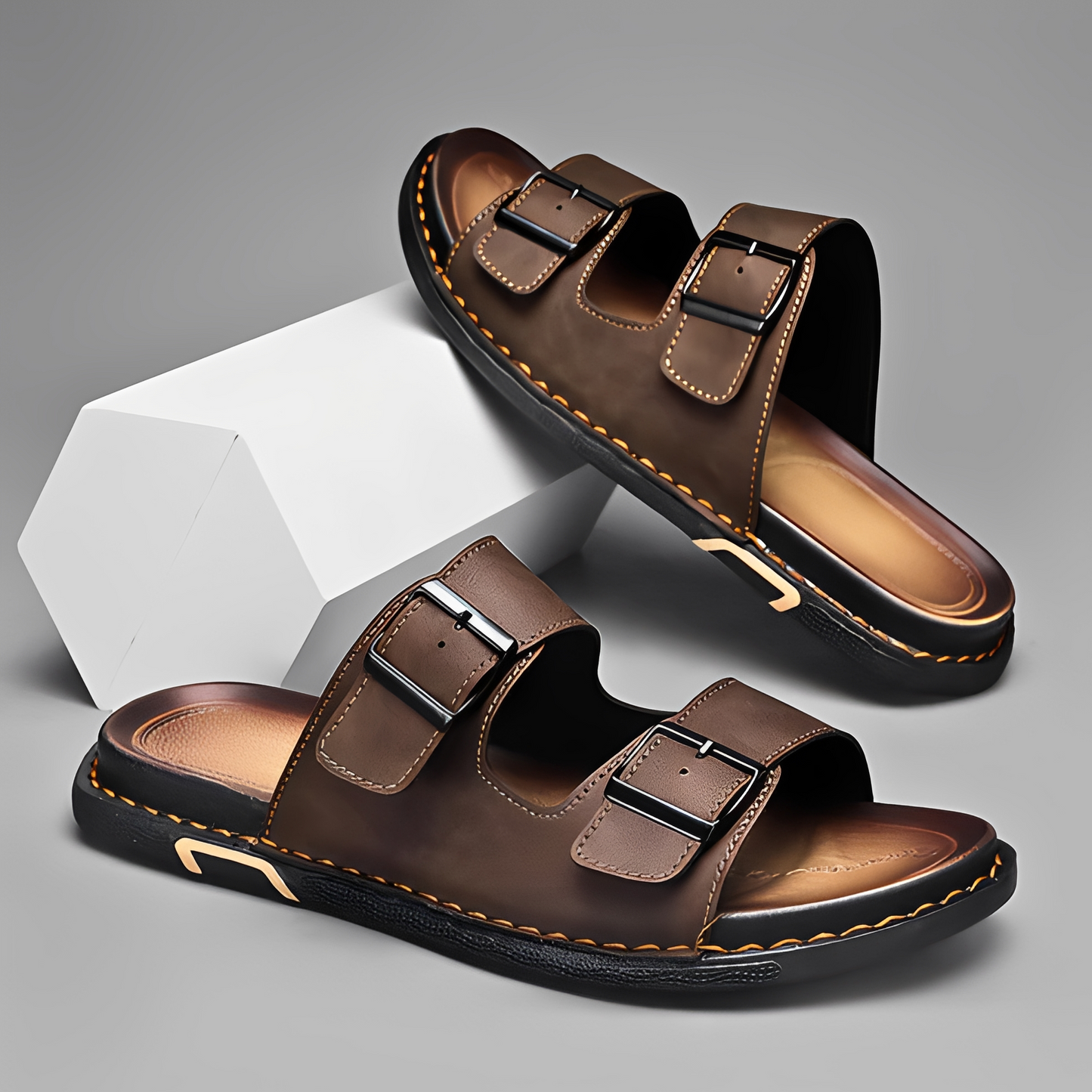 Marcello - Moderne Sandalen mit zwei Riemen für Herren