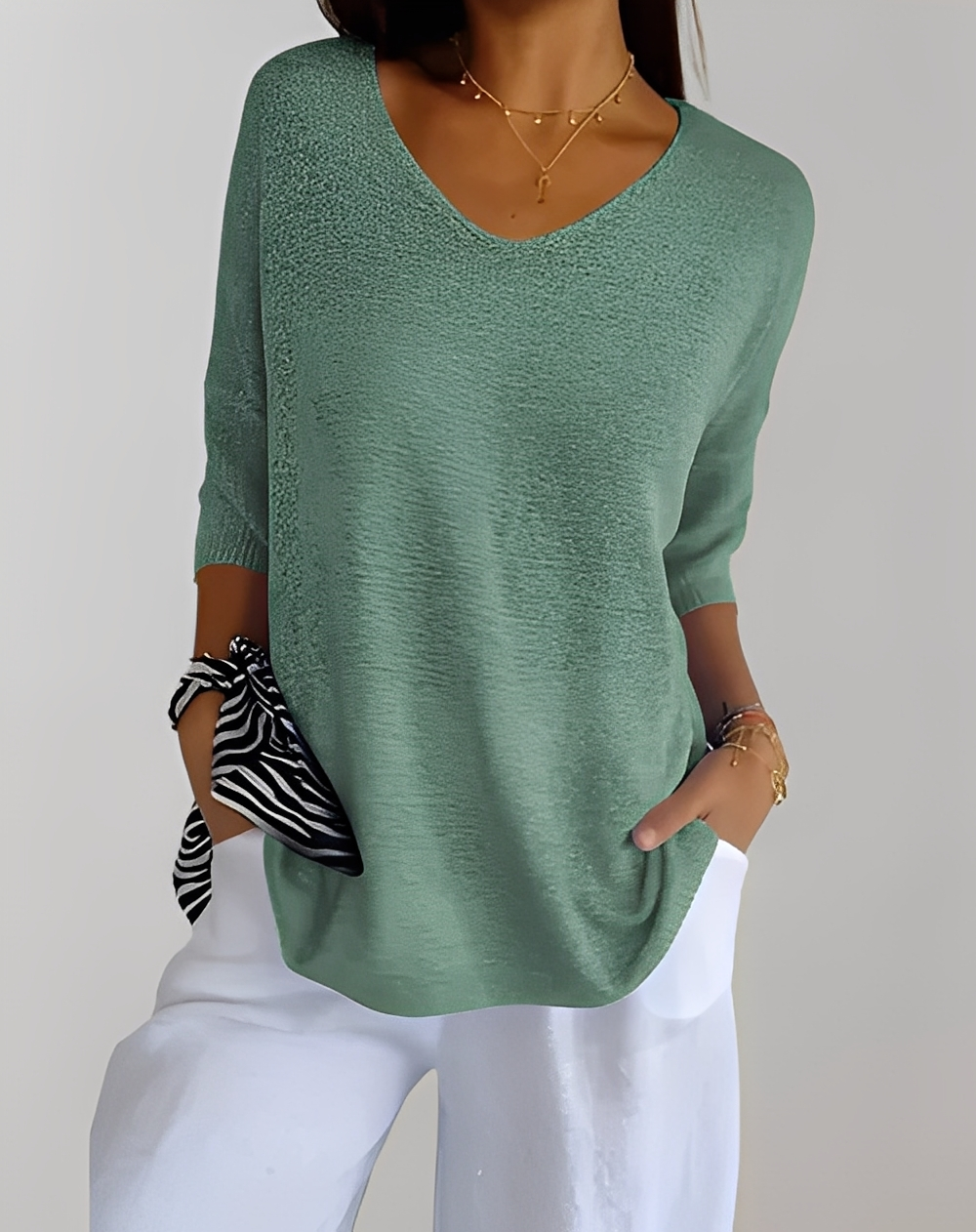 Jessé - Strickpullover mit V-Ausschnitt für Damen
