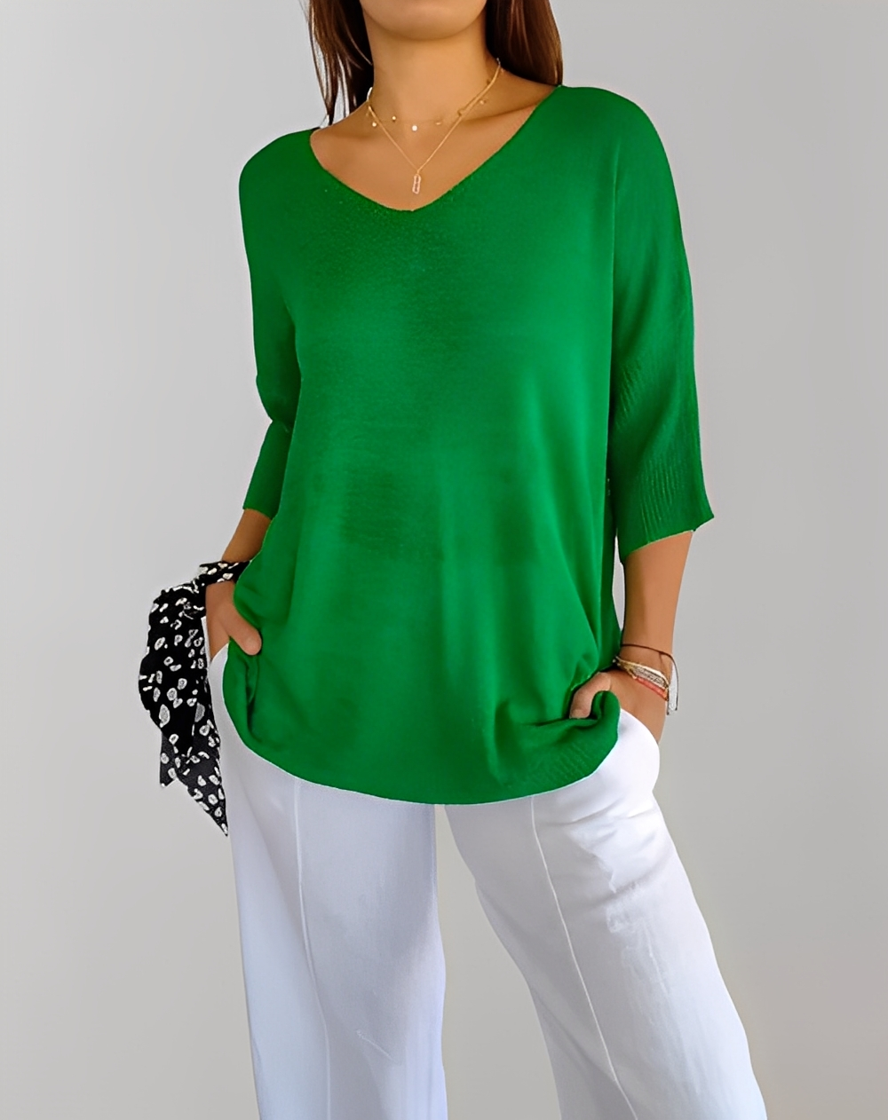 Jessé - Strickpullover mit V-Ausschnitt für Damen