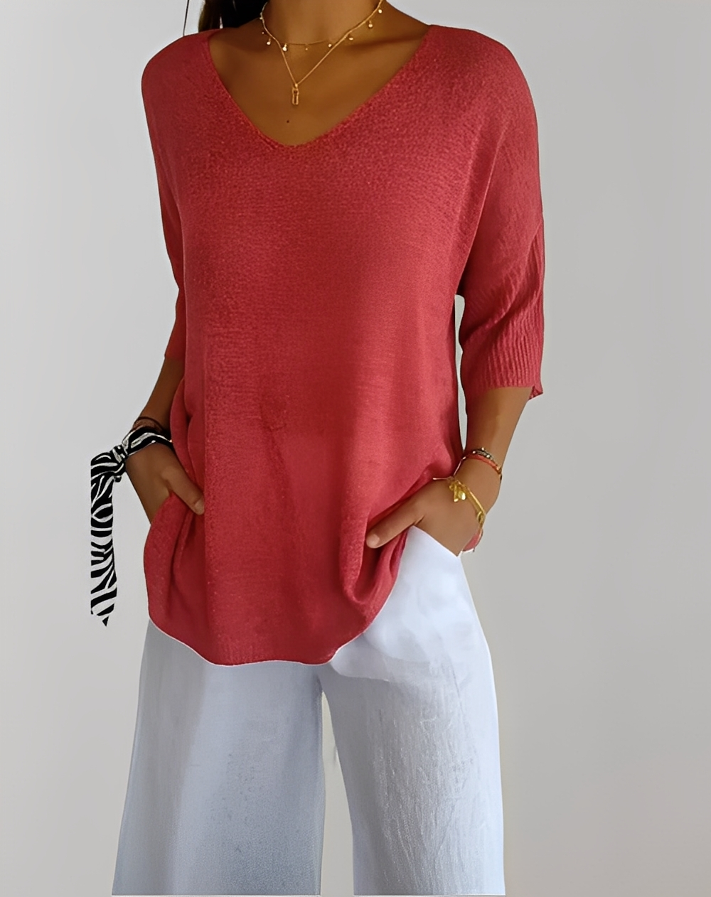 Jessé - Strickpullover mit V-Ausschnitt für Damen