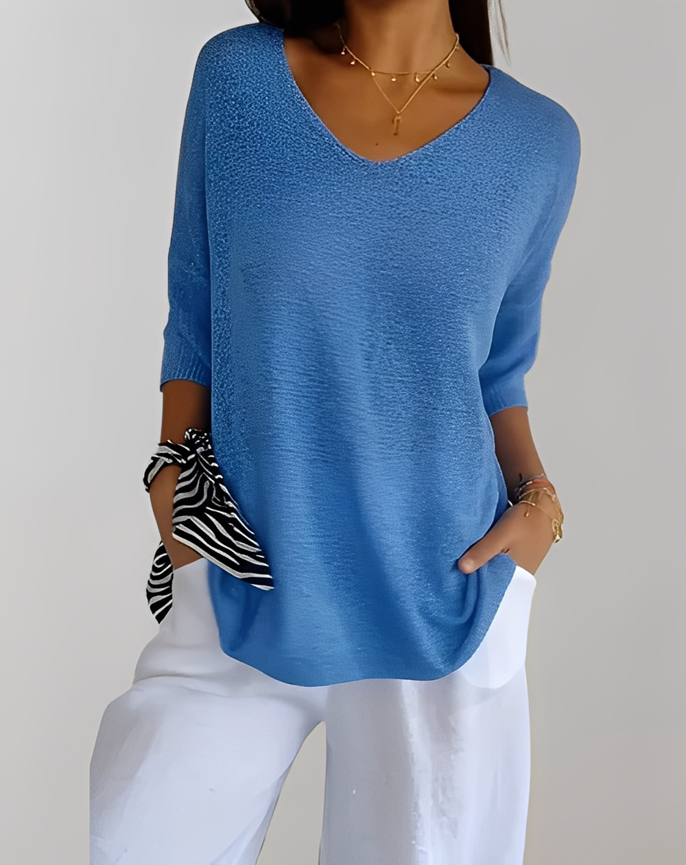 Jessé - Strickpullover mit V-Ausschnitt für Damen