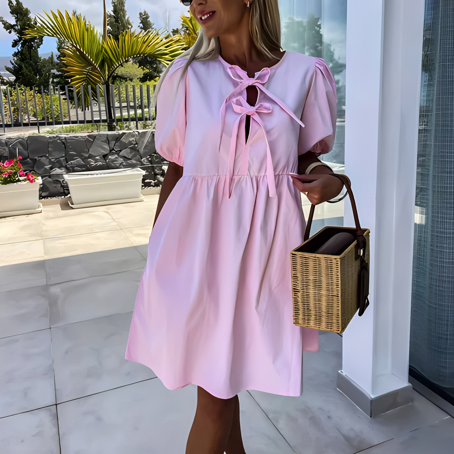 Eunice - Elegantes Sommerkleid mit Puffärmeln für Damen
